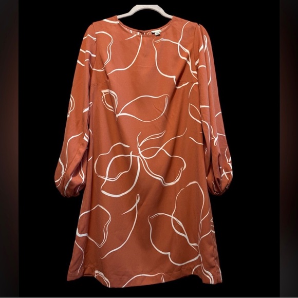 A New Day Women's Long Sleeve Keyhole Neck Shift Dress Size XXL NWT - Picture 3 of 11